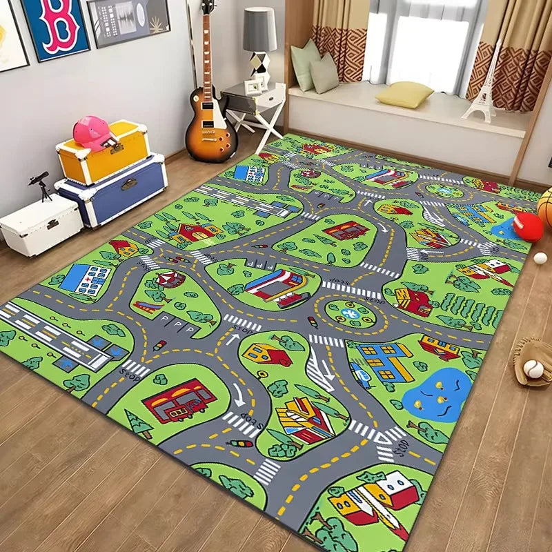 Tapis de jeu Route pour Enfant - 120x160 cm - Antidérapant
