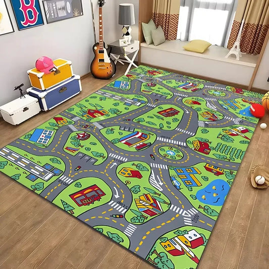 Tapis de jeu Route pour Enfant - 120x160 cm - Antidérapant