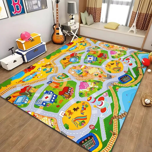 Tapis de jeu Enfant Voiture - 120x160 cm - Antidérapant