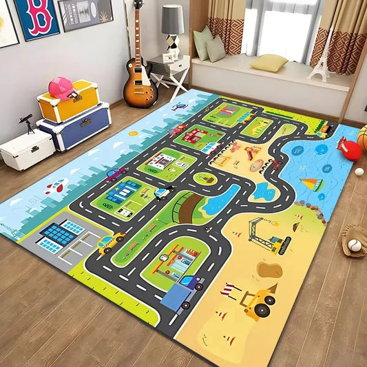 Tapis de circuit Voiture Beige - 120x160 cm - Antidérapant