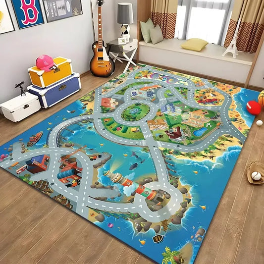 Tapis de circuit Voiture en Ville - 120x160 cm - Antidérapant