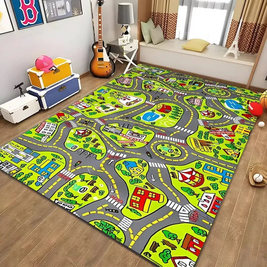 Tapis de jeu Enfant Route - 120x160 cm - Antidérapant